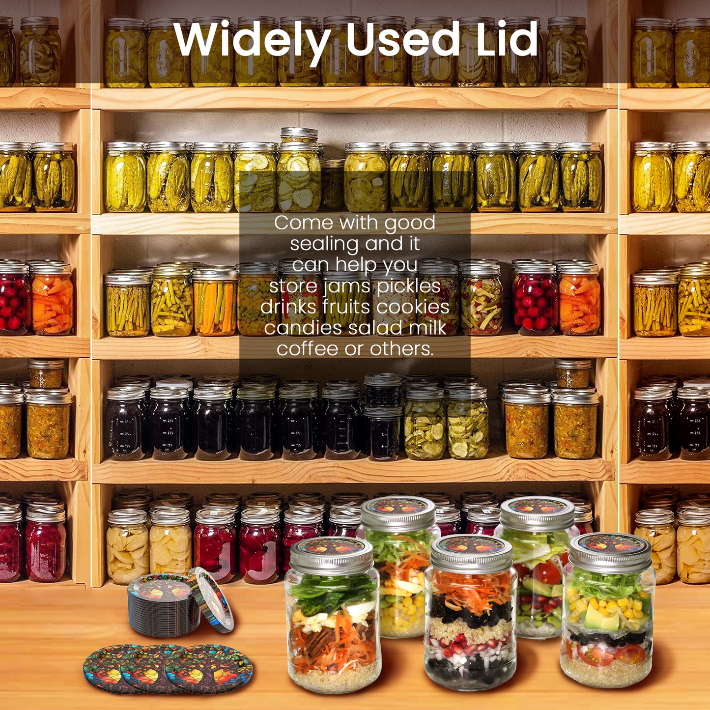Weswose 50pcs Regular Mouth Canning Lids with Sealing - Mason Jar Lids for Canning, Reusable Leak Proof Split-Type Gold Lids, Food Grade Material(Red)