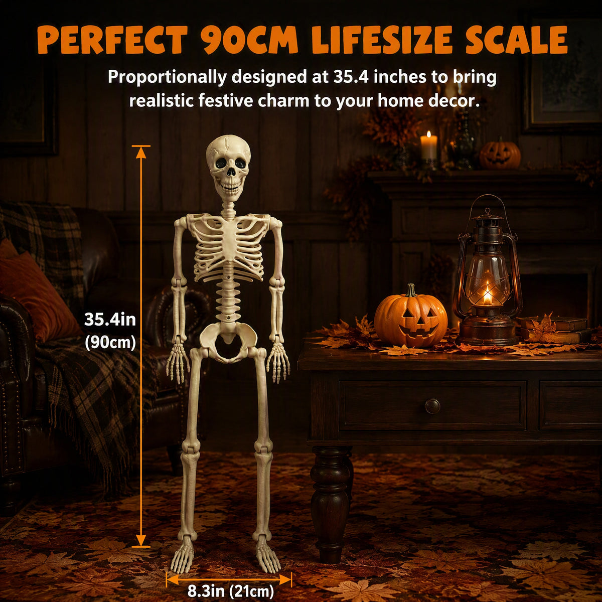 (2pack)3.3 ft Halloween skeleton decoration, with movable joints, flexible skeleton for poses, scary skeleton suitable for indoor and outdoor Halloween decorations, haunted houses, courtyards