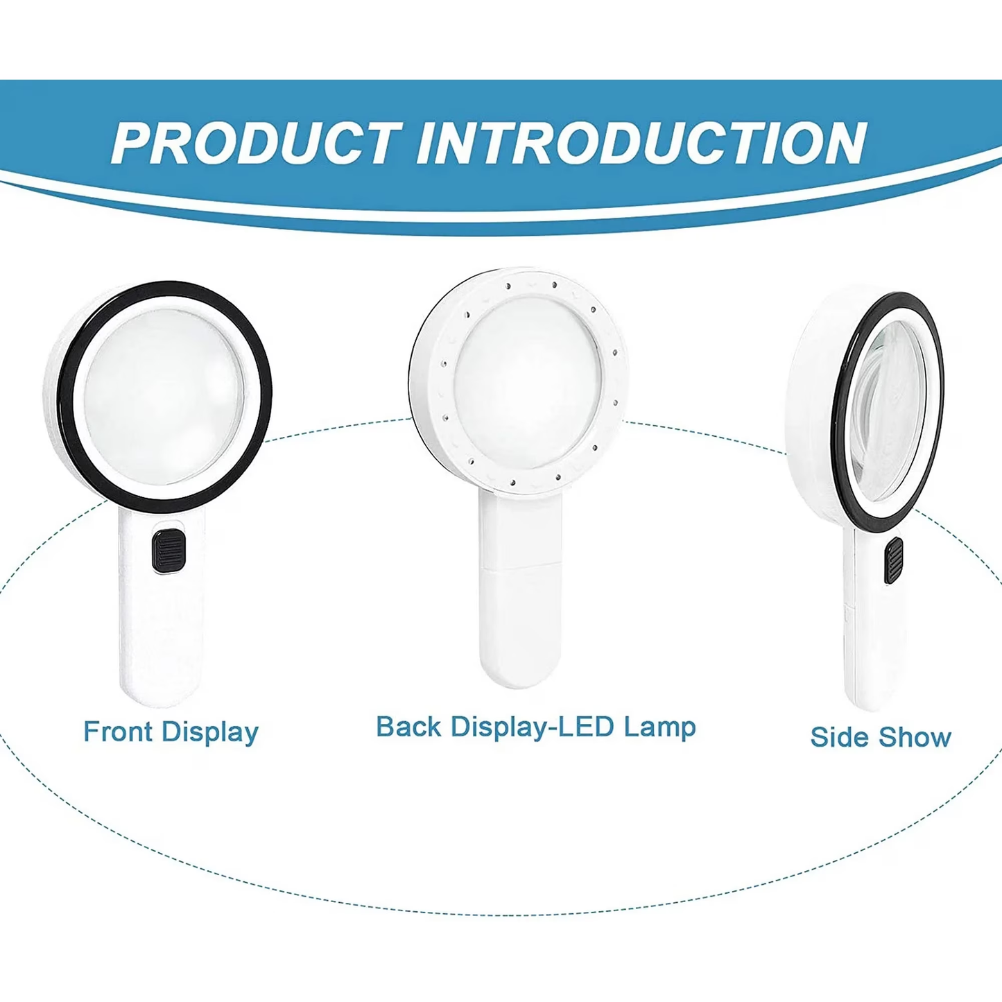 Magnifying Glass with 12 LED Lights, 10X Double Glass Lens Handheld Illuminated Magnifier Reading Magnifying Glass with for Seniors Read, Coins, Stamps, Map, Inspection, Macular Degeneration