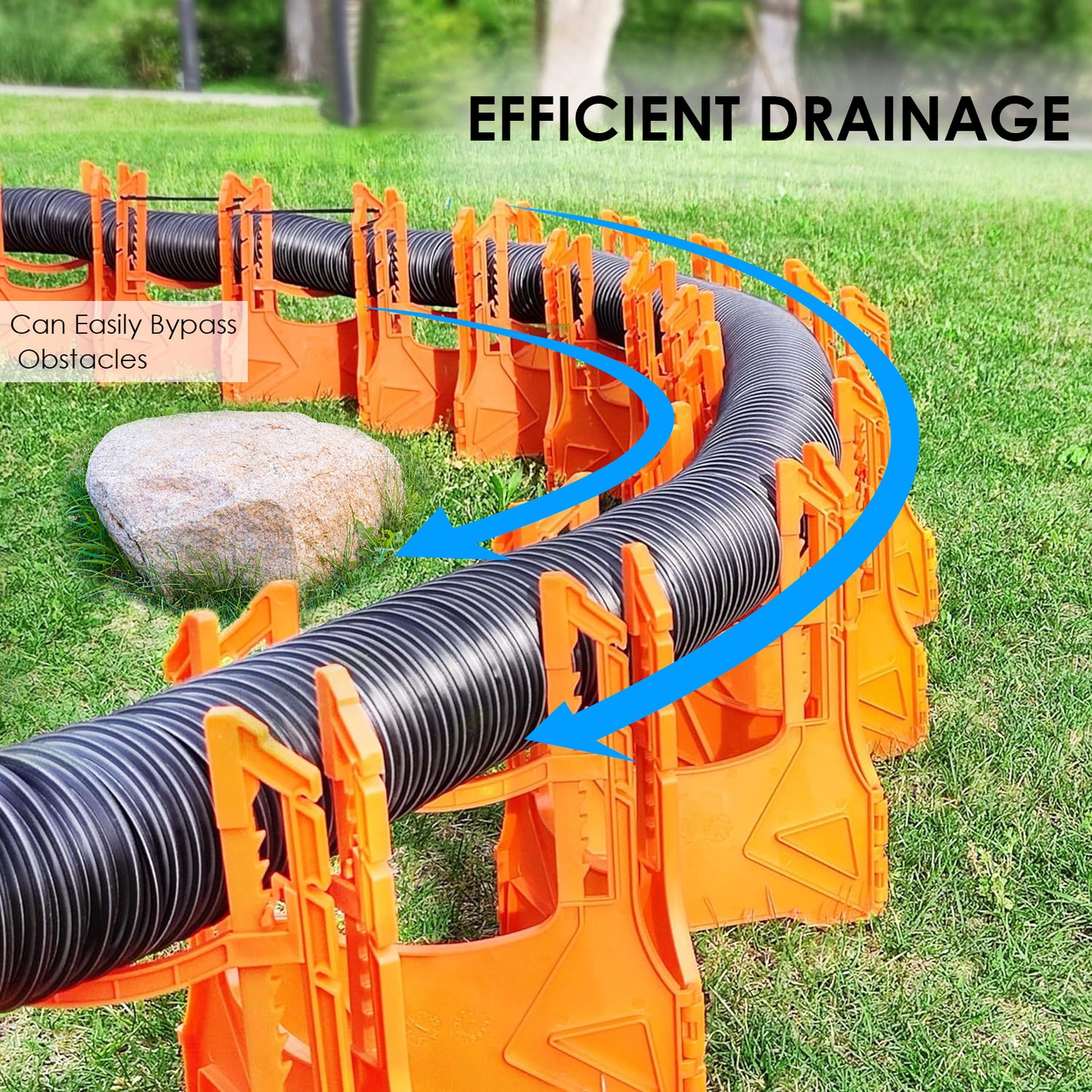 RV Sewer Hose Support - Orange, Heavy Duty Plastic - 15-Foot