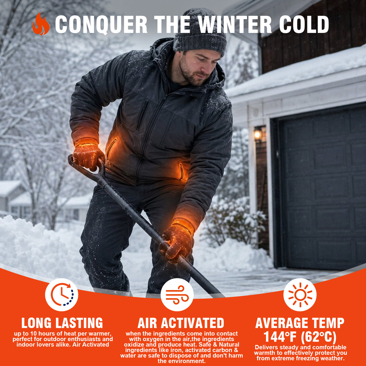 Aiychen Hand Warmers Large Body & Hand Warmers, 50-Pack, Air-Activated, Disposable, Long-Lasting, Dependable for for Hunting, Golfing, Spectating, Camping, 5.5 X 4 Inch, up to 10 Hours of Heating