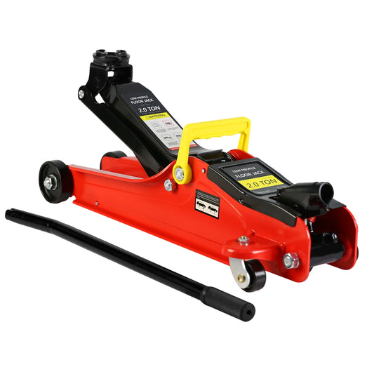 Floor Jack, 2 Ton Low Profile Floor Jack, Heav yDuty Steel Racing Floor Jack with Single Piston QuickLift Pump, Floor Jack Lifting Range 3.3"-15.2"