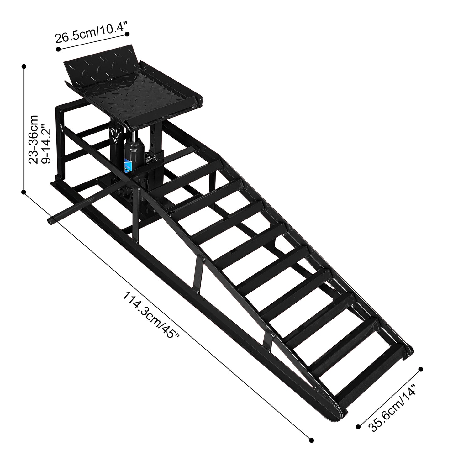 Lafati 2PCS 5T 10000lbs Hydraulic Car Ramps - Heavy Duty Steel Construction for Home Garage & Professional Use