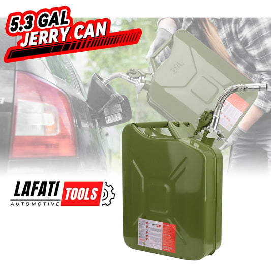 5 Gallon 20L Metal Gas Tank Can (US Stardard) Gas Can Power Emergency Backup Tank with Flexible Spout Yellow