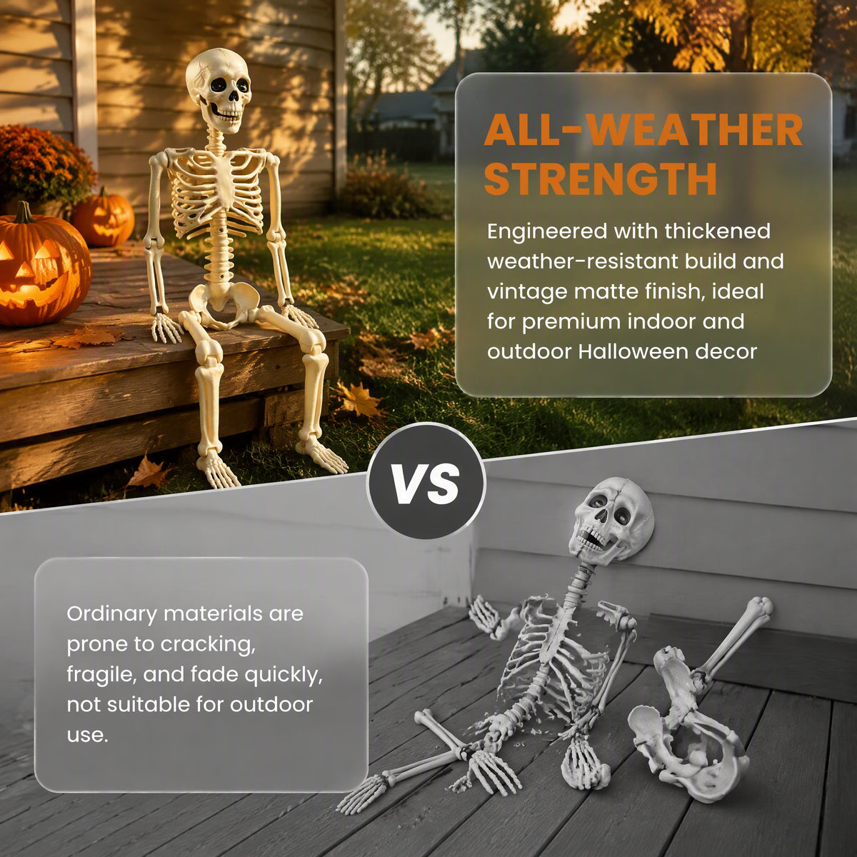 (2pack)3.3 ft Halloween skeleton decoration, with movable joints, flexible skeleton for poses, scary skeleton suitable for indoor and outdoor Halloween decorations, haunted houses, courtyards