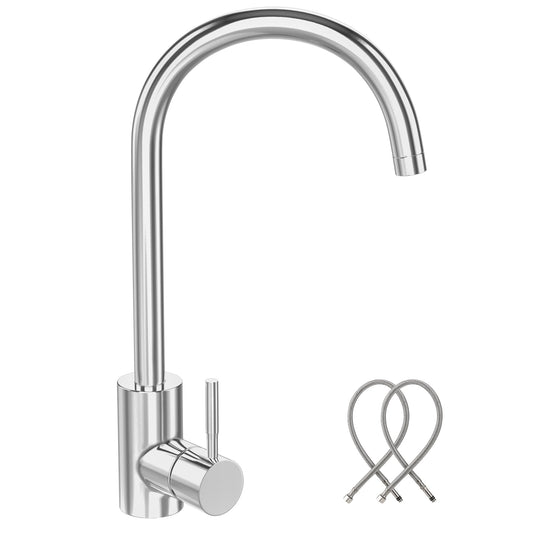 Kitchen Sink Faucet, 304 Stainless Steel Sink for Kitchen Sink Bathroom Sink Outdoor Indoor Use