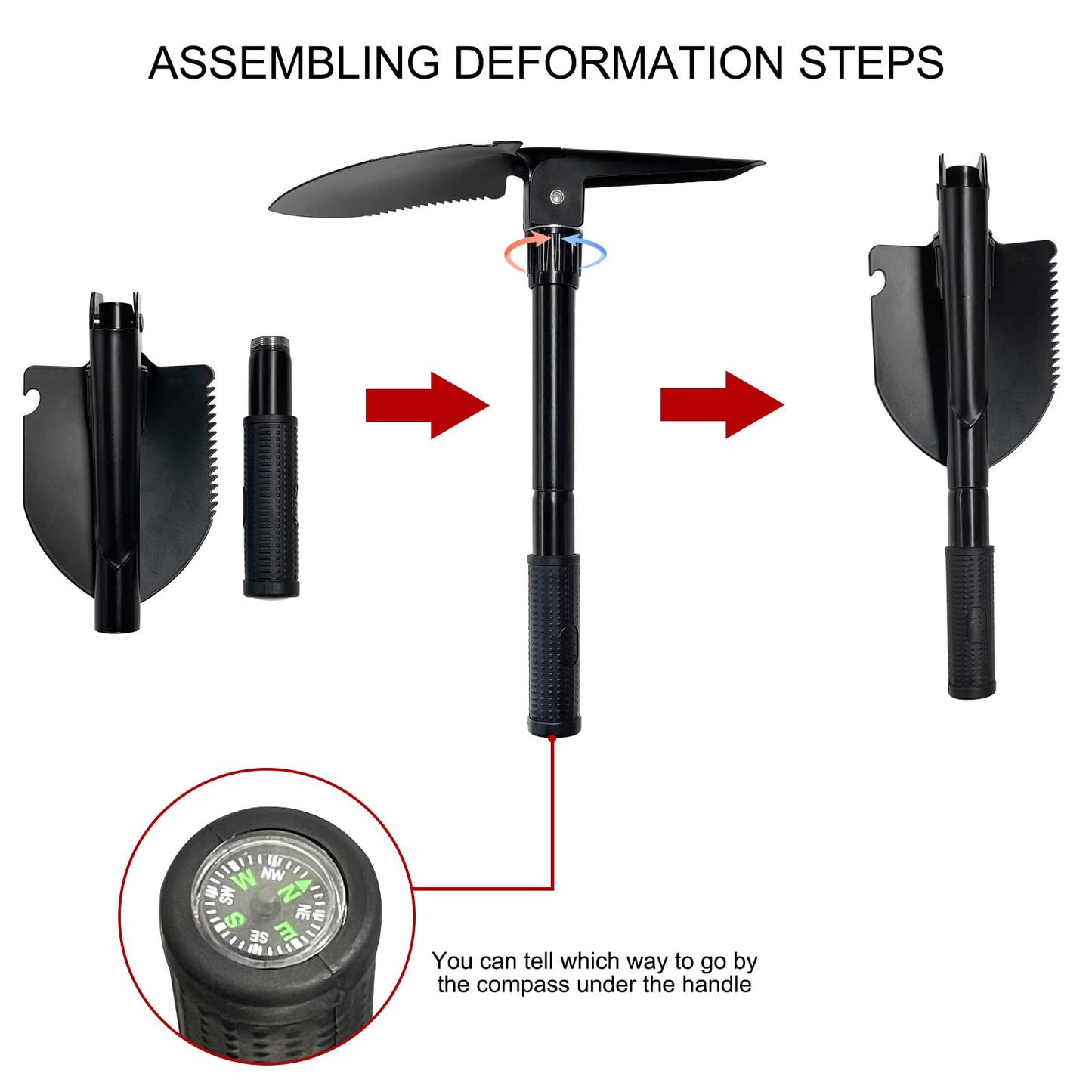 Metal Detector for Adults - High Accuracy, IP68 Waterproof, Adjustable Stem, Complete with Digger Shovel and Headphones