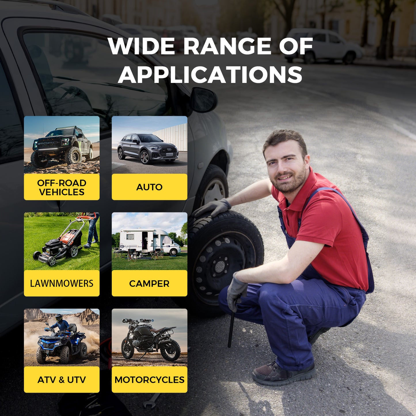 32 Pcs Professional  Tire Repair Kit,Heavy-Duty Universal Plug & Patch Kit for Tubeless Tires, with T-Handle Tool for Car, Truck, Motorcycle, RV and More