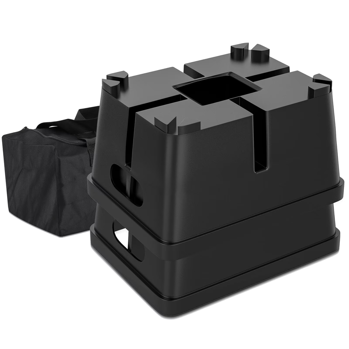 Trailer Jack Block，2 Packs RV Camper Stabilizer Blocks with Bag for Travel Trailer，Use for Any Tongue Jack，Post， Foot， 5th Wheels， Round