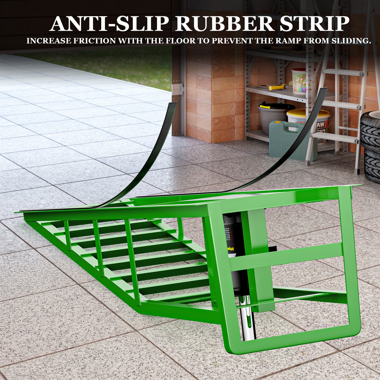 Lafati 2PCS 5T 11000lbs Hydraulic Car Ramps, Heavy Duty Hydraulic Vehicle Ramps Lift Ramp, Portable Car Ramps for Oil Changes, Car Lifts for Home Garage, Vehicle Auto Garage Repaircop（Green）