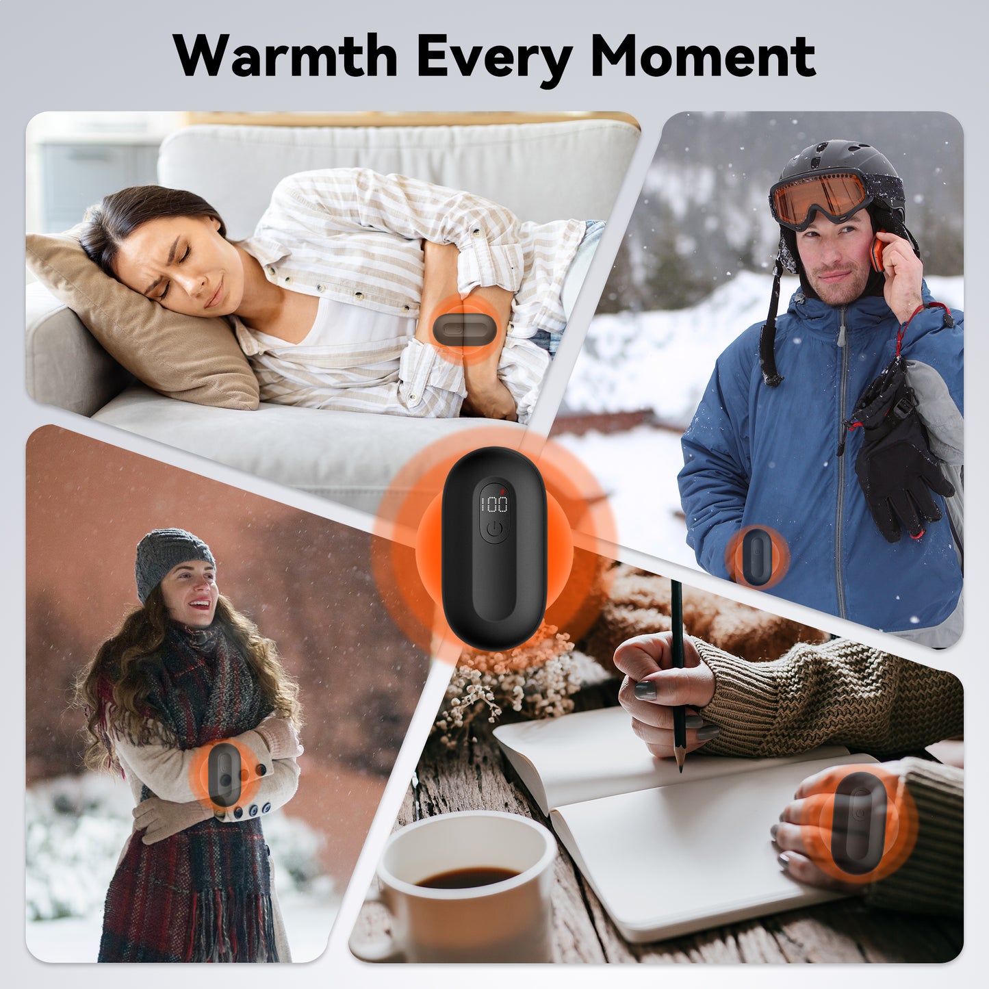 Hand Warmers Rechargeable - 2 Pack Electric Hand Warmers 4000mAh, 8 Hrs Warmth Dual-Sided Heating Max 140℉, Reusable Hand Warmers Pocket Heater for Raynauds, Hunting, Golf, Camping