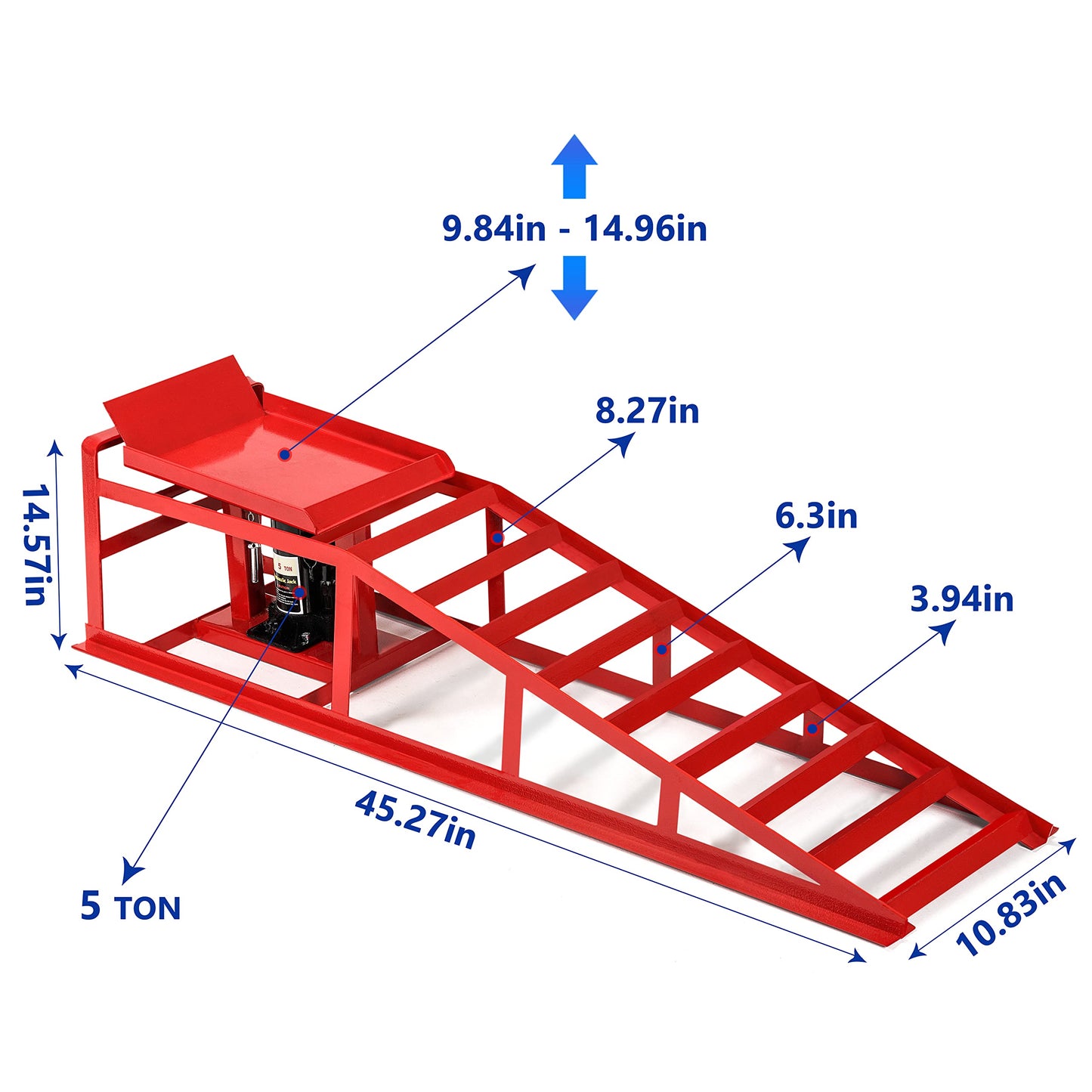 Lafati 2-Pack Hydraulic Car Ramps: Heavy-Duty Vehicle Ramps with 5T / 10000lbs Load Capacity, Portable Design for Effortless Oil Changes and Car Lifts. Perfect for Professional or Home Garage Use