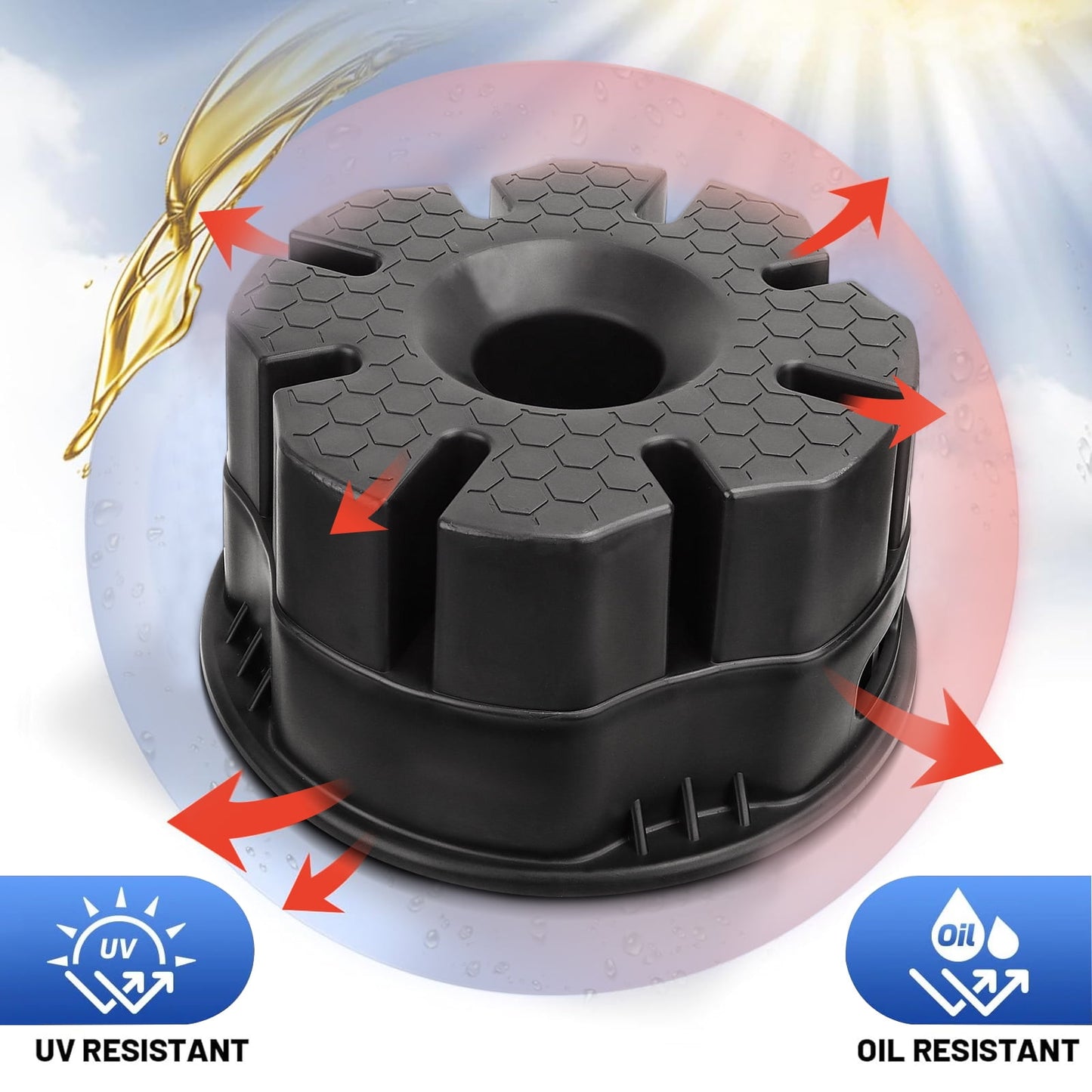 Trailer Jack Block - 6" RV Leveling Blocks with Bag, Use for Any Tongue Jack, Post, Foot, 5th Wheels, Round Square or Scissor Stabilizer, 1 Pack