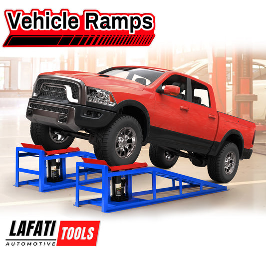 Lafati 2PCS 5T 10000lbs Jack Hydraulic Car Ramps - Heavy-Duty Portable Vehicle Ramps for Oil Changes and Garage Repairs