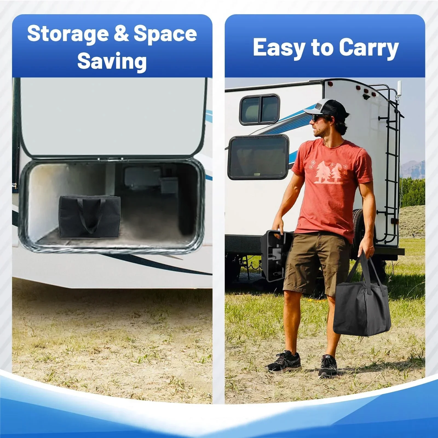Aiqeek 4-Pack Trailer Jack Block, 25000 lbs Load Capacity, RV Stabilizer Blocks for Tongue Jack, Post, Foot, and 5th Wheel – Durable and Versatile RV Camping Accessories