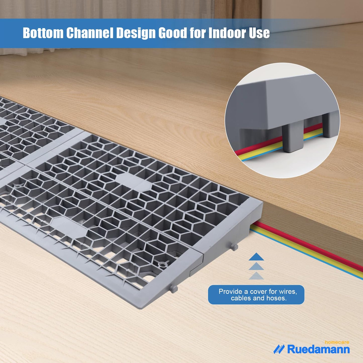 Modular Threshold Ramps，3" Rise Plastic Wheelchair Ramps，3000LBS Capacity，Mobility Door Ramps for Home Steps，Detachable Entry Ramps，Non-Slip Curb Ramps for Scooters、Cars、2 PCS