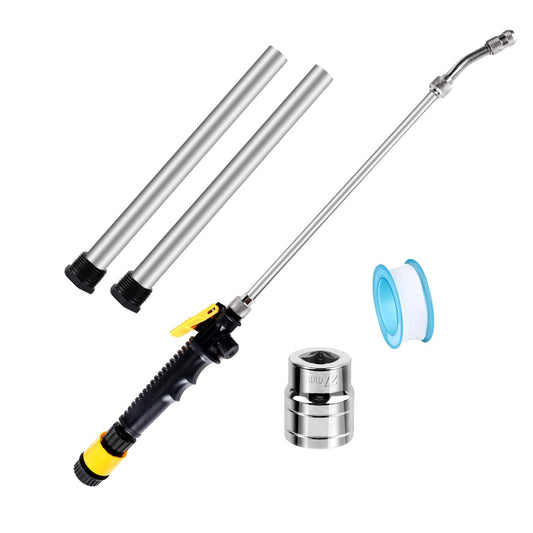 RV Water Heater Anode Rod & Flush Wand Kit, 9.25"L x 3/4"NPT Thread Magnesium Rod for Suburban, Mor-Flo, Water Flusher with Metal Tube, with Hex Wrench Removal Tool, Extends RV Tank Life