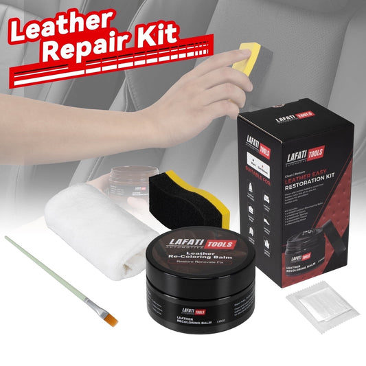 Leather Repair Kit for Scratches & Cracks （Black）,Instant Restoration & Recoloring Kit for Car Seats, Sofa, Furniture, Vinyl.The Perfect Gift for Car Owners & Diyers
