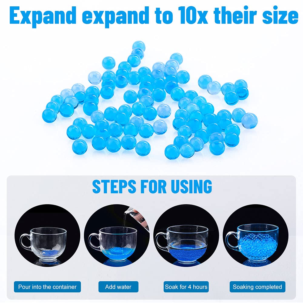 Water Balls Beads Refill Ammo (7-8 mm,10 Pack,10000 Pieces Per Pack),Gel Splater Ball Blaster Bullets Made of Non-Toxic Eco Friendly Water Beads Compatible with Gel Ball Blaster Toy