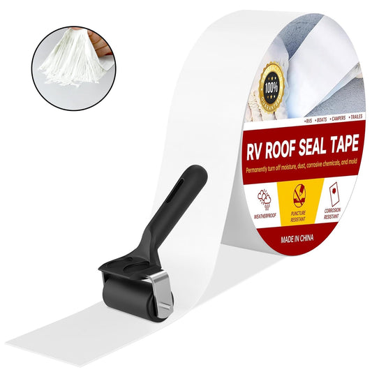 RV Sealant Tape, 2 Inch X 50 Feet RV Repair Sealant Tape White RV Tape forCamper Roof Leaks, UV-Resistant, Weatherproof and Reliable for Camper, Trailer, Boat