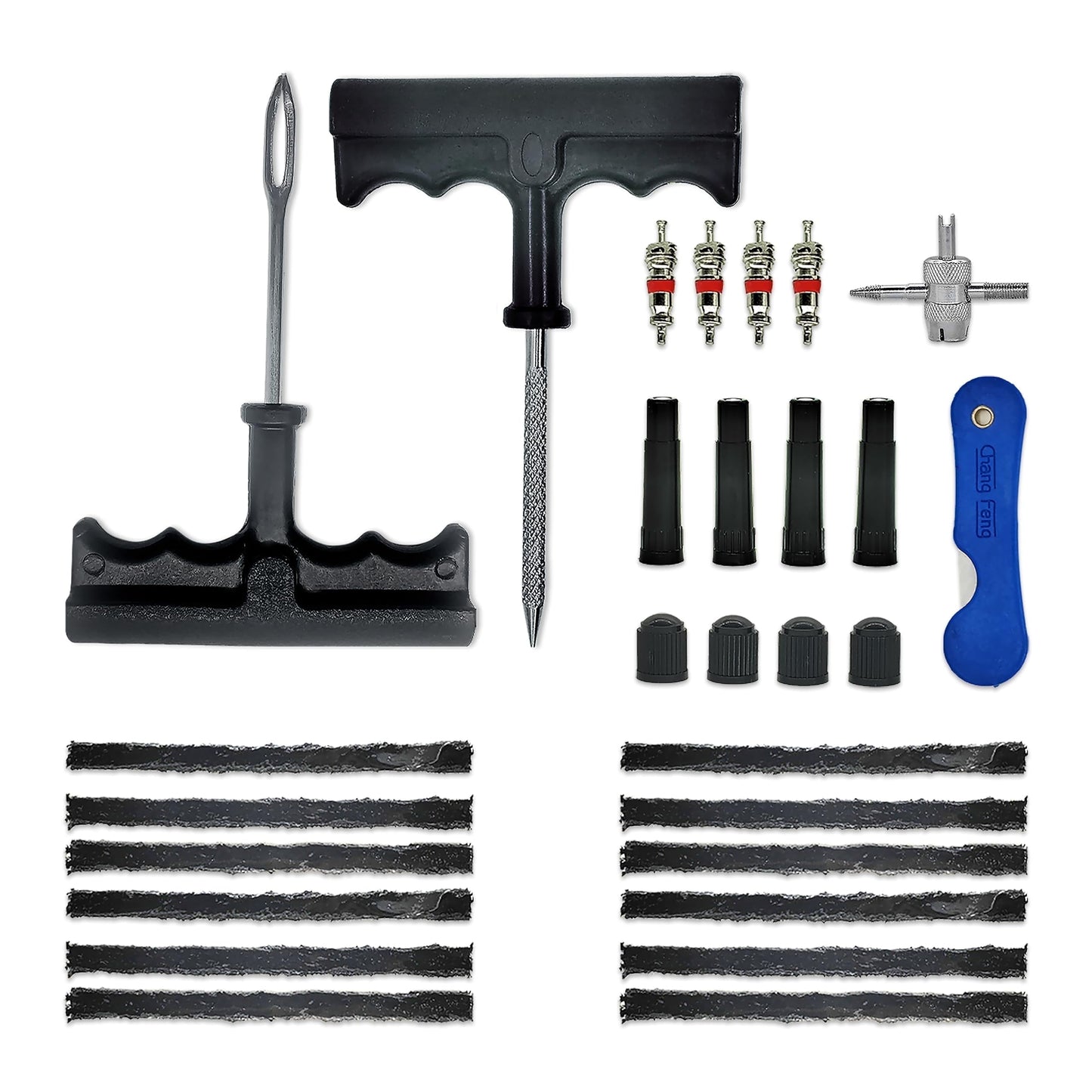 46 Pcs Professional  Tire Repair Kit,Heavy-Duty Universal Plug & Patch Kit for Tubeless Tires, with T-Handle Tool for Car, Truck, Motorcycle, RV and More