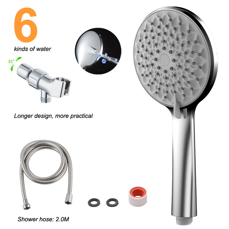 Lafati Handheld Shower Head Set with 6-Mode 60" Hose - Easy Install, Water-Saving Detachable Rain Shower for Ultimate Bathing Experience