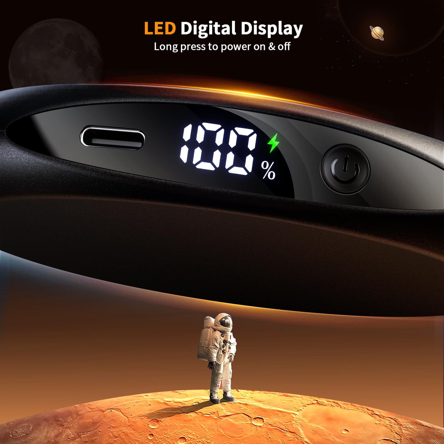 Hand Warmers Rechargeable 2 Pack, Magnetic Electric Hand Warmer with Digital Display, 3 Heating Levels, 4000mAh Portable Pocket Heater for Outdoor Activities, Winter Gifts