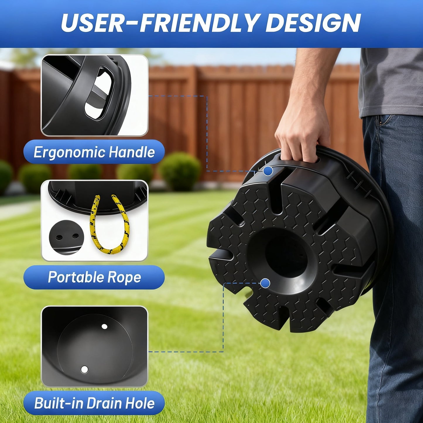 Trailer Jack Block - 6" RV Leveling Blocks with Bag, Use for Any Tongue Jack, Post, Foot, 5th Wheels, Round Square or Scissor Stabilizer, 1 Pack