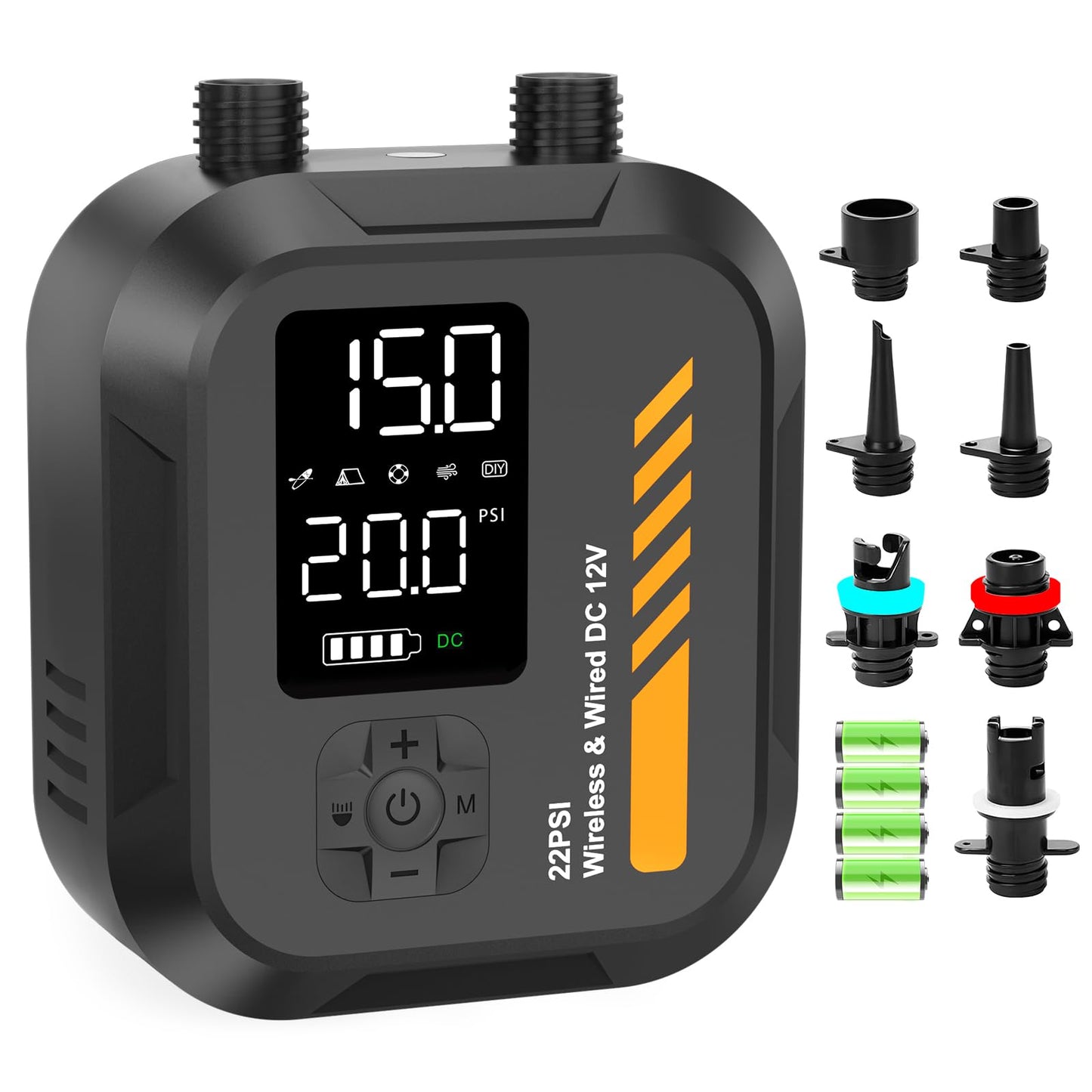 Electric Paddle Board Pump Portable, 22 PSI Rechargeable Electric SUP Air Pump, Intelligent Dual Stage Inflation & Deflation, Auto-Off, for Paddle Boards, Kayak, Kite, Tent