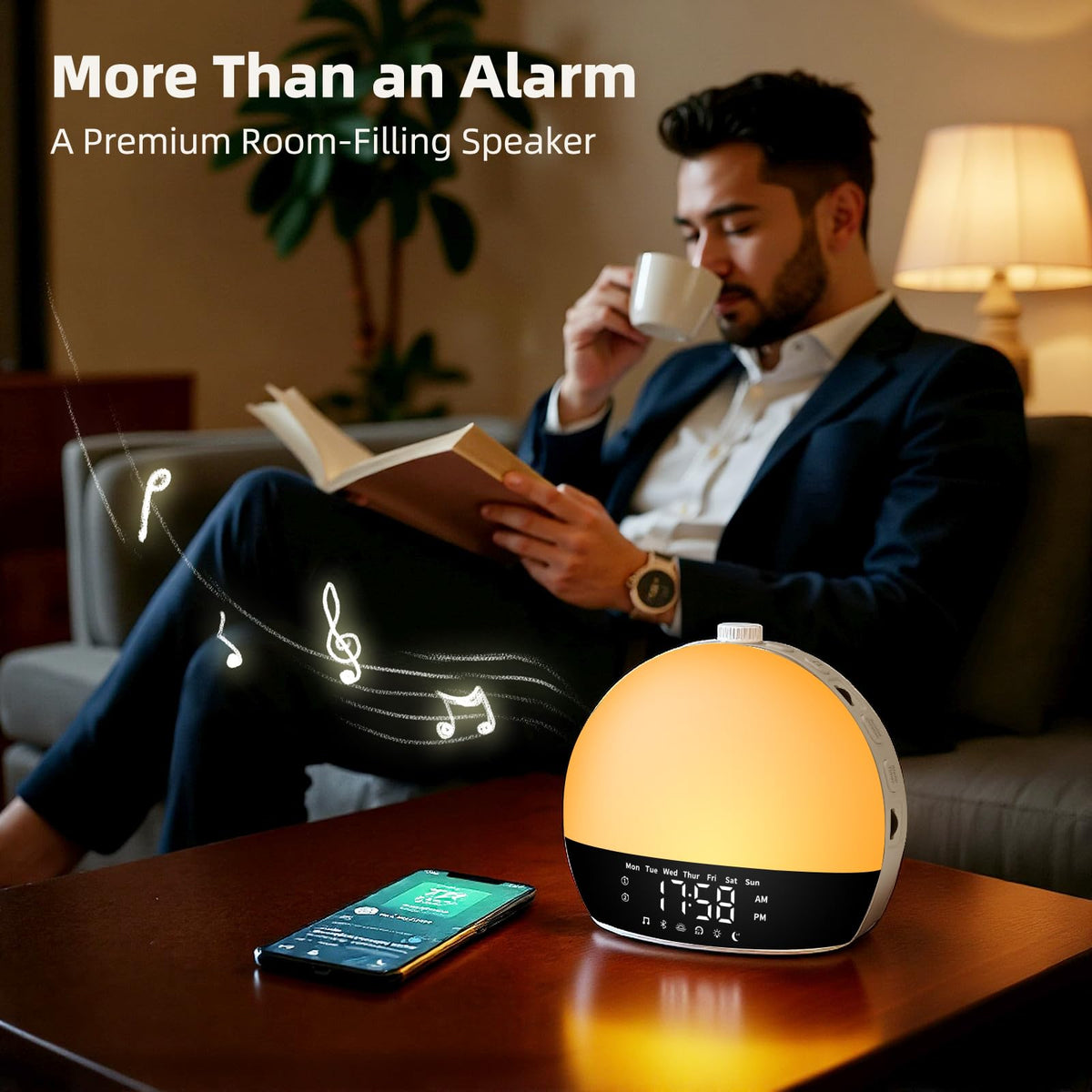 Sunrise Alarm Clock Sound Machine, Digital Alarm Clocks for Bedrooms, 18 Dimmable Night Light, 25 Sleep Sounds, White Noise Machine for Baby, Wake Up Light Alarm Clock for Heavy Sleepers