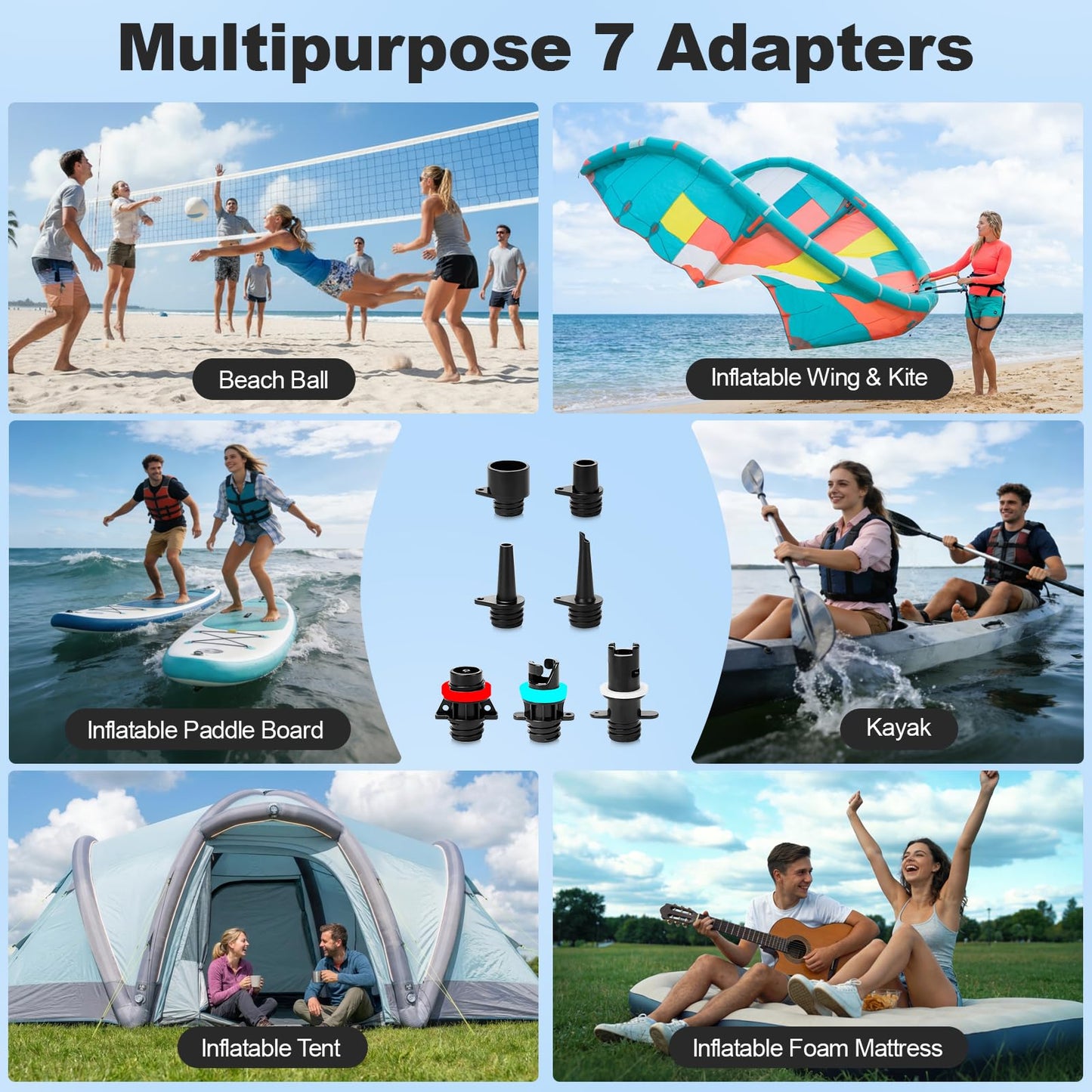 Electric Paddle Board Pump Portable, 22 PSI Rechargeable Electric SUP Air Pump, Intelligent Dual Stage Inflation & Deflation, Auto-Off, for Paddle Boards, Kayak, Kite, Tent