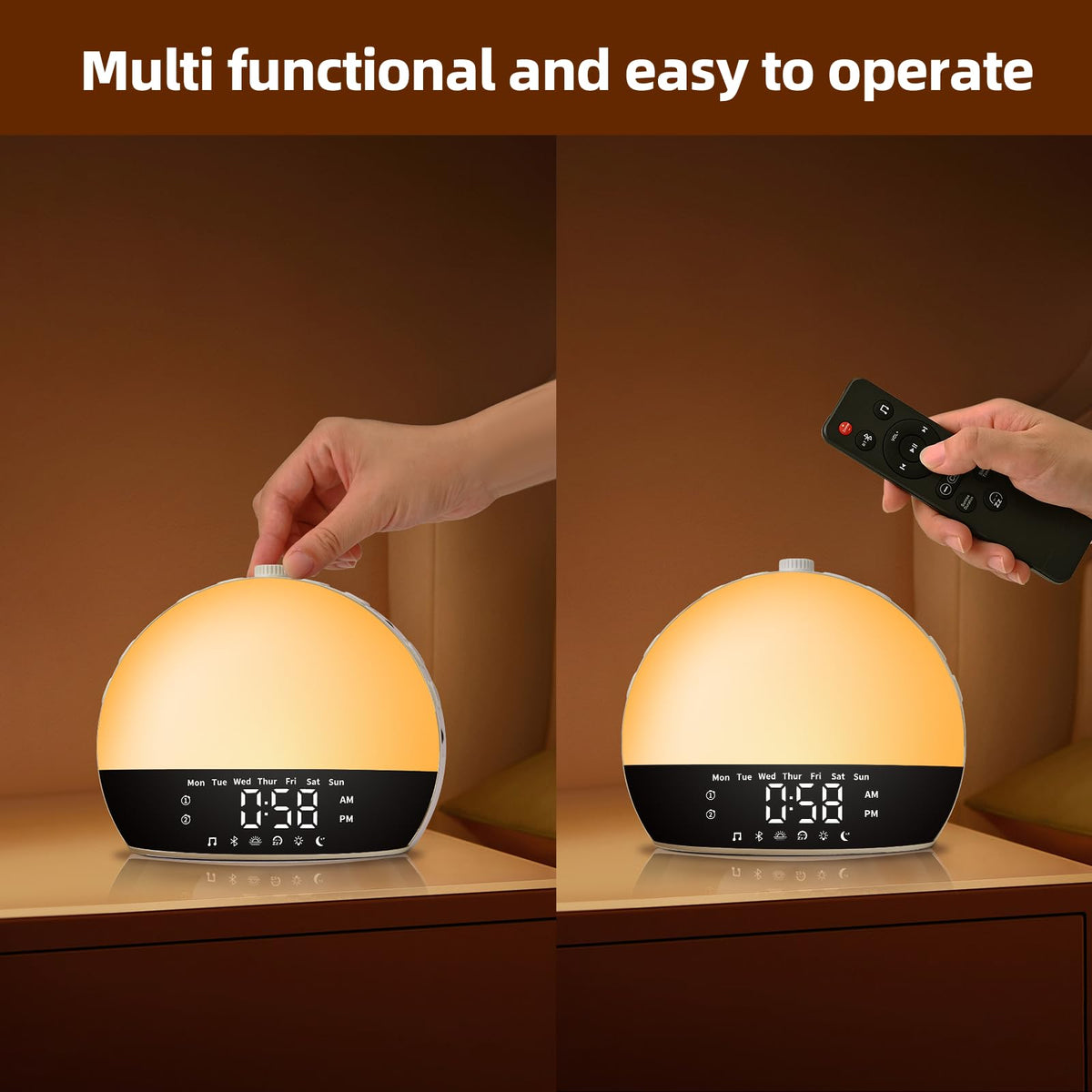 Sunrise Alarm Clock Sound Machine, Digital Alarm Clocks for Bedrooms, 18 Dimmable Night Light, 25 Sleep Sounds, White Noise Machine for Baby, Wake Up Light Alarm Clock for Heavy Sleepers